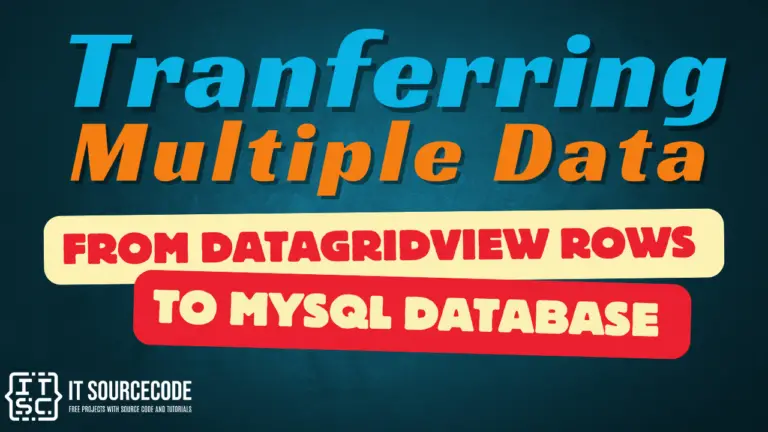 Transferring Multiple Data from DataGridView Rows to MySQL Database