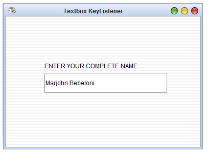How To Add TextBox KeyListener In Java
