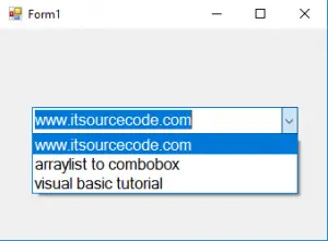 arraylist to combobox items in vb.net