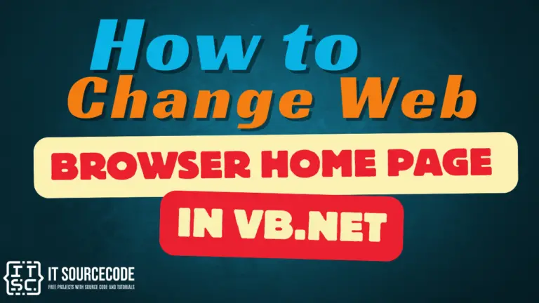 How to Change Web Browser Home Page in VB.Net