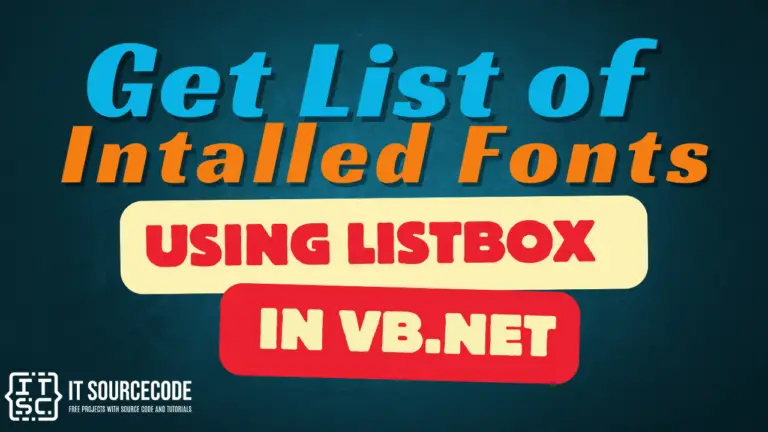 Get List of Installed Fonts Using LIstBox in VB.Net