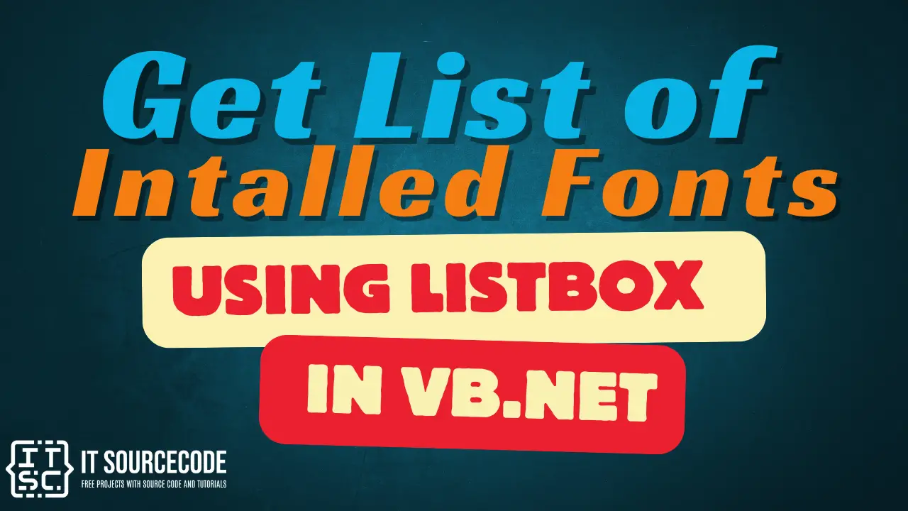 Get List of Installed Fonts Using LIstBox in VB.Net