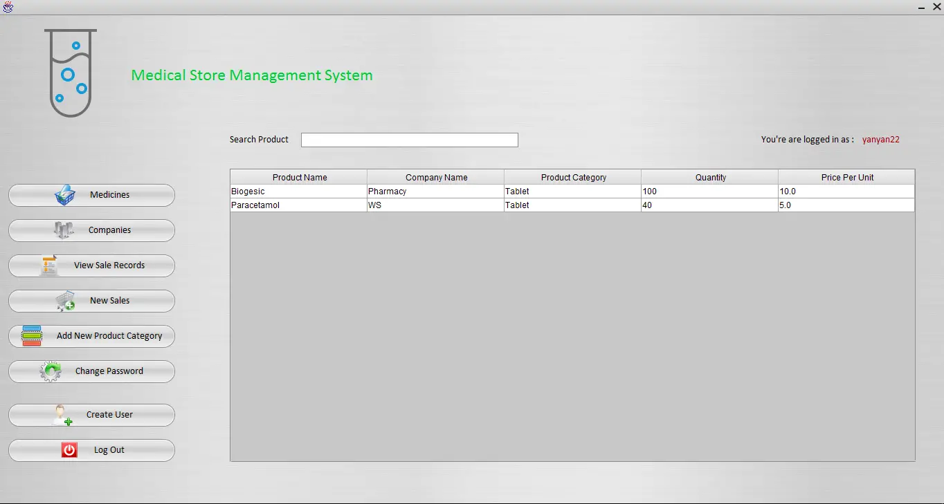 Medical Store Management System using Java in Netbeans