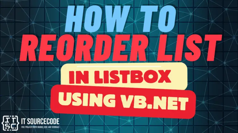 How to Reorder List In Listbox Using VB.Net