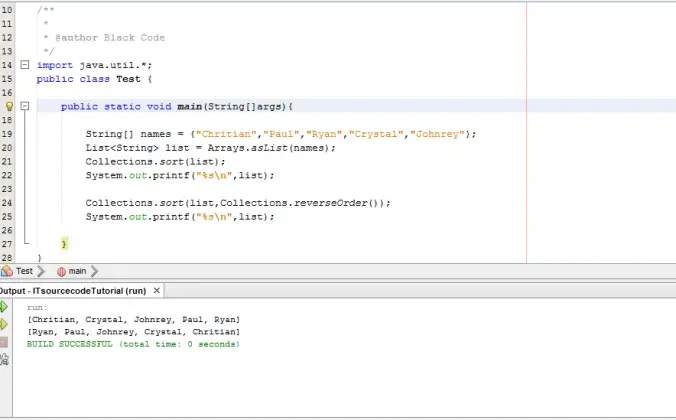 Collection Method Sorting in Java Tutorial Using Netbeans IDE 2022