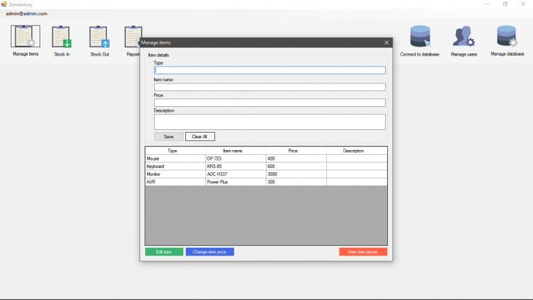 Zenventory Gadgets Inventory System using MySql in VB.NET