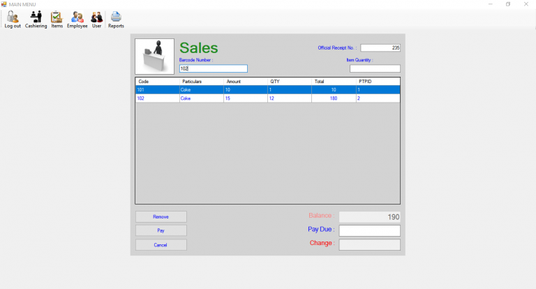 Simple Cashiering System using MYSQL in VB.Net