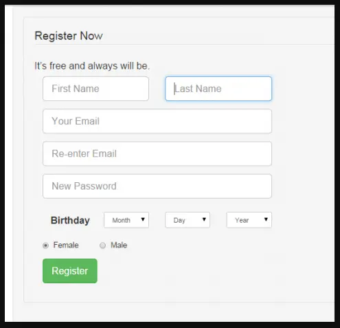 Registration Page Using PHP Source Code