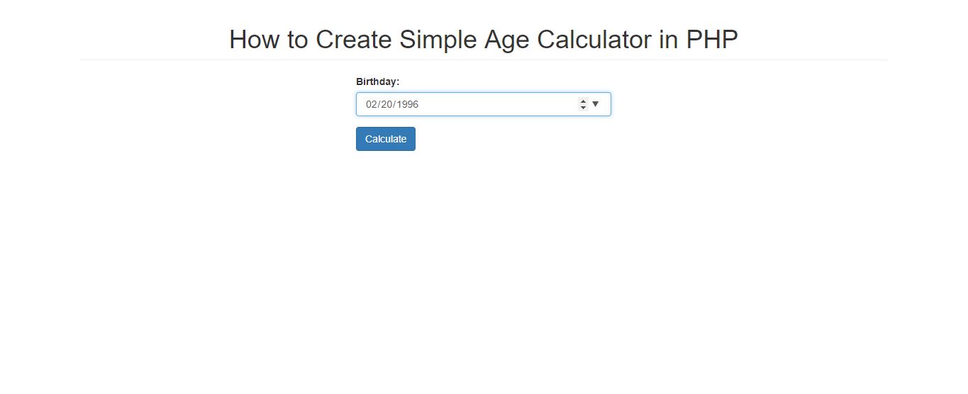 How to Create Simple Age Calculator in PHP