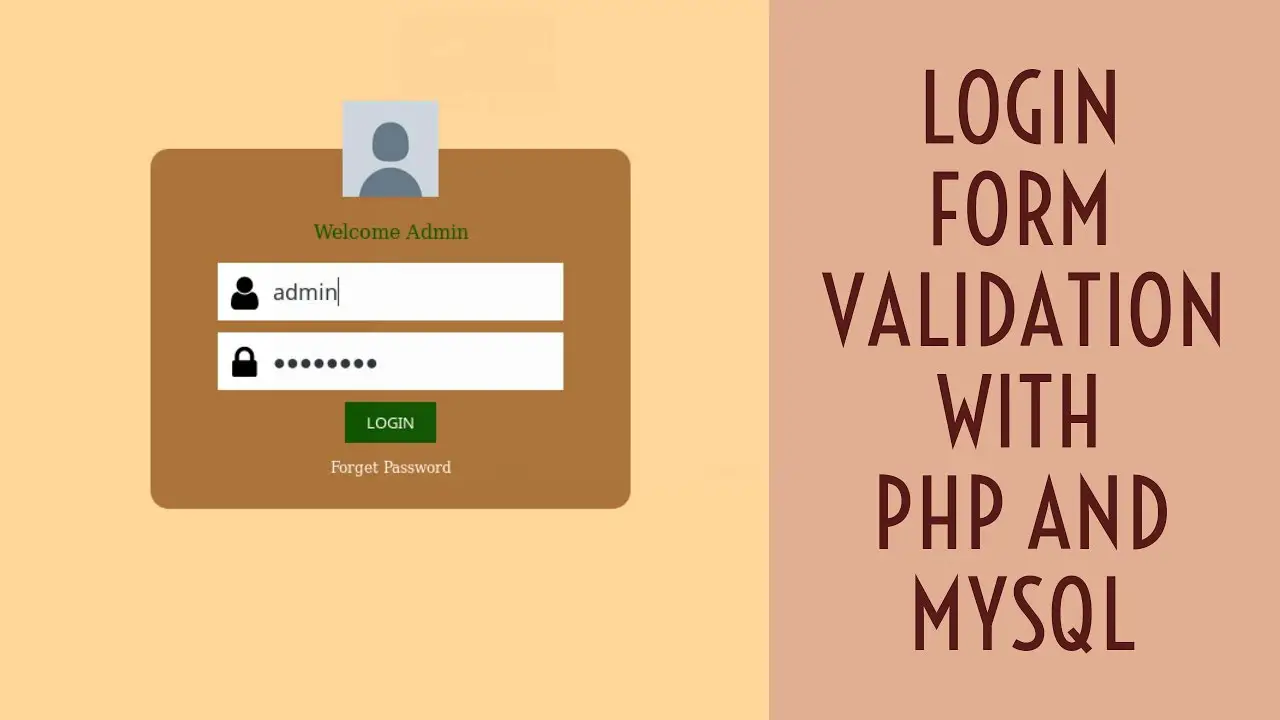 Simple Login Form with Validation using MySql in PHP