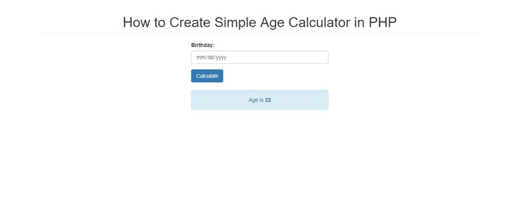 How to Create Simple Age Calculator in PHP