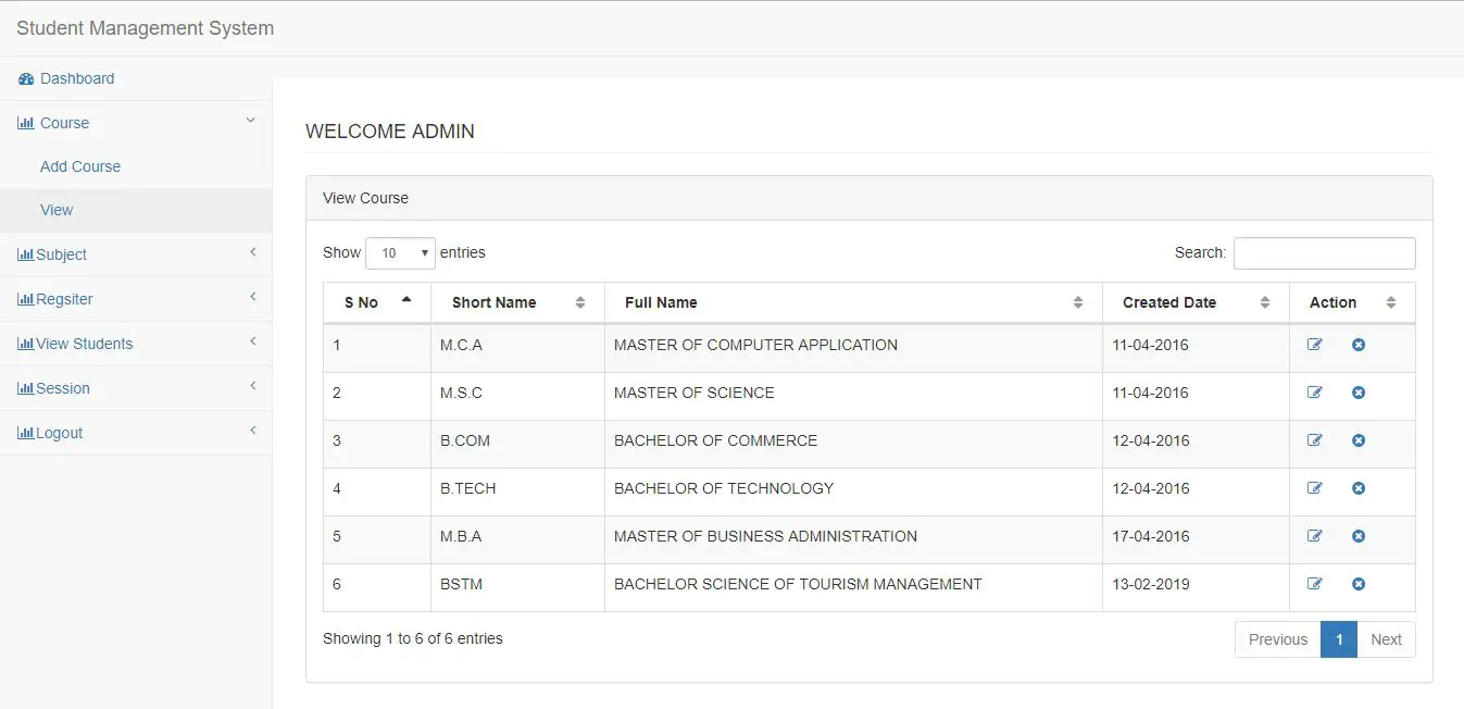 Student Record System using MySql in PHP - With Source Code - 2022