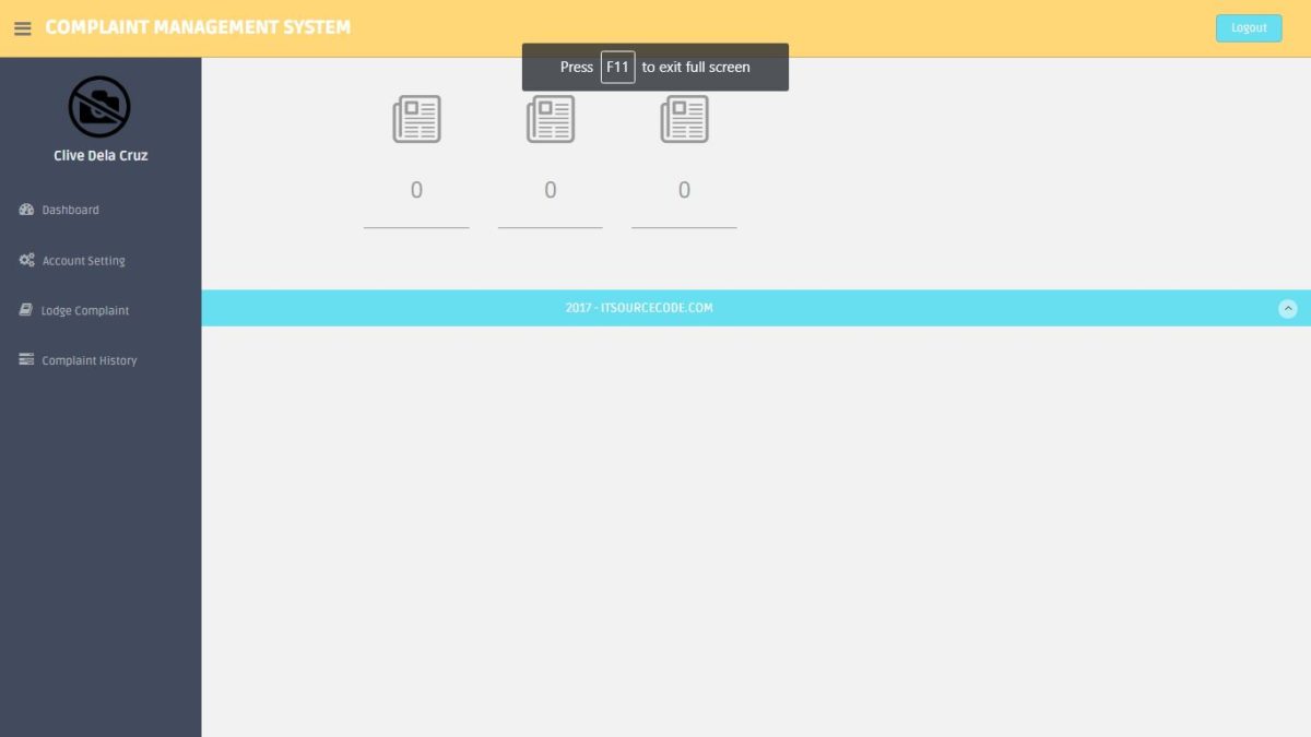 Complaint Management System in PHP with Free Source Code