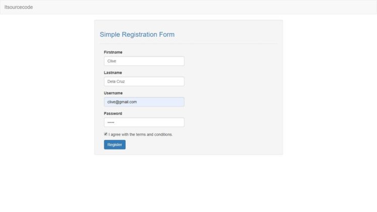 Simple Registration Form Source Code In PHP - 2022