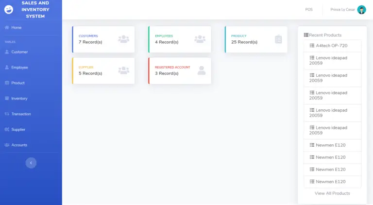 Sales And Inventory System In PHP And MYSQL With Source Code