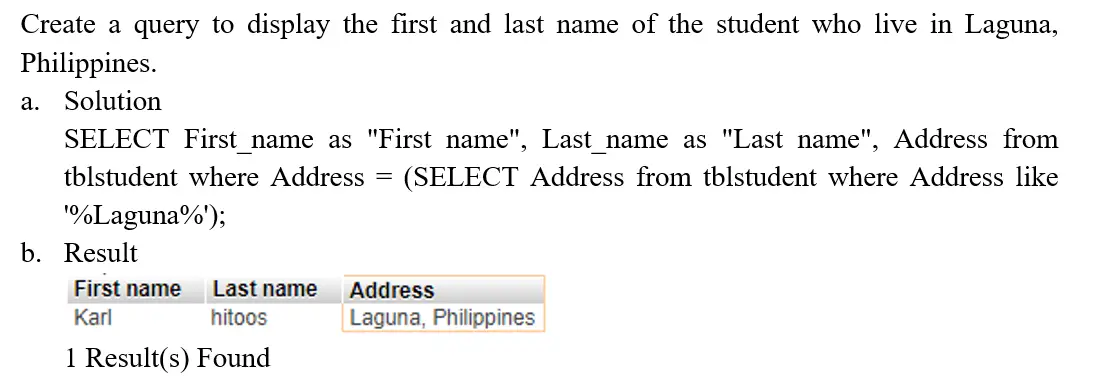 Select Statements using Sub query