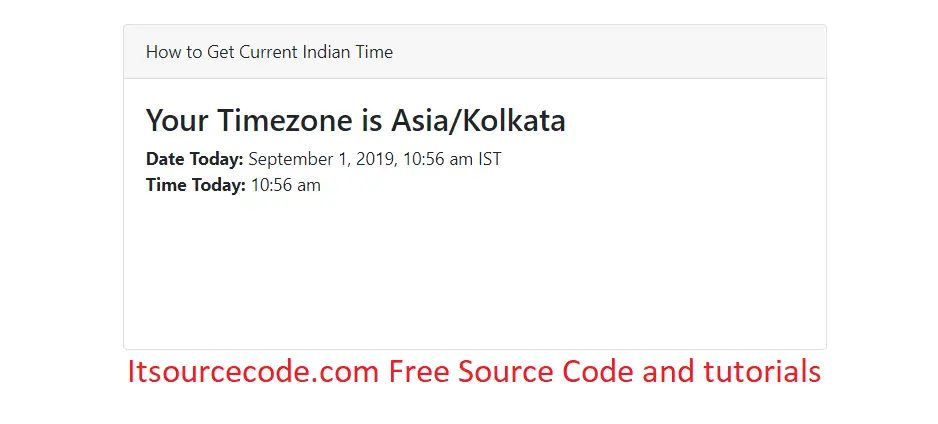 get current indian time php