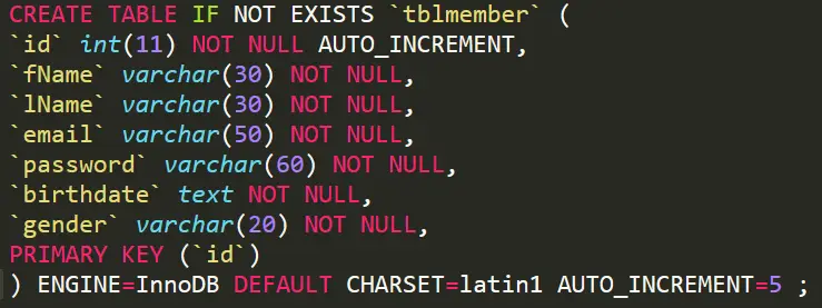 login page in php with mysql