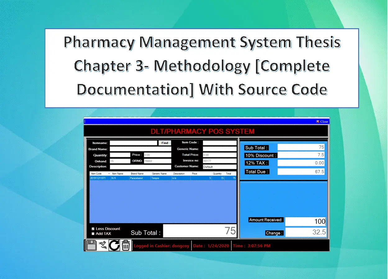 pharmacy management system project thesis pdf