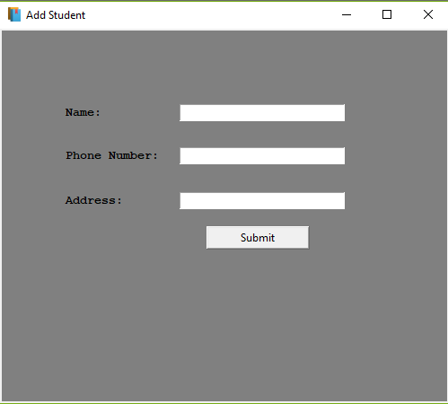Library Management System Project Add New Student