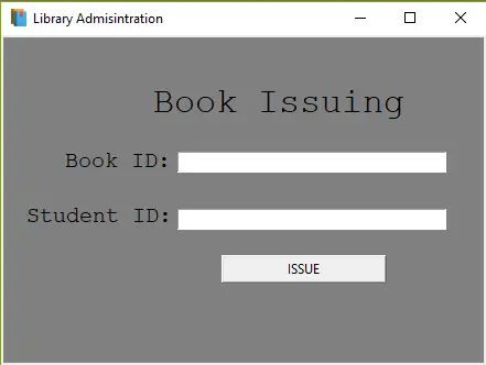 Library Management System Project Book Issuing