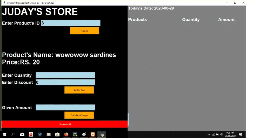 Inventory Management System Project Add Order