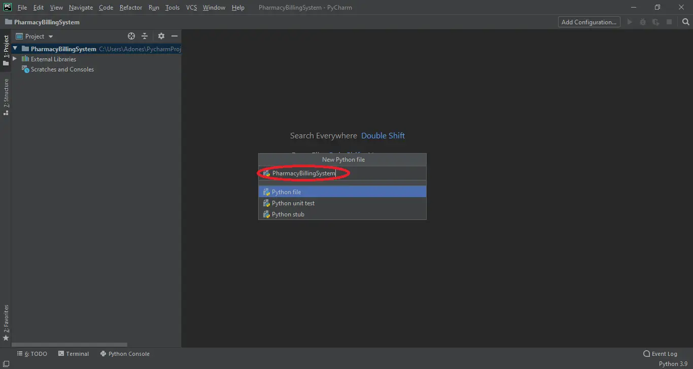 name the python file