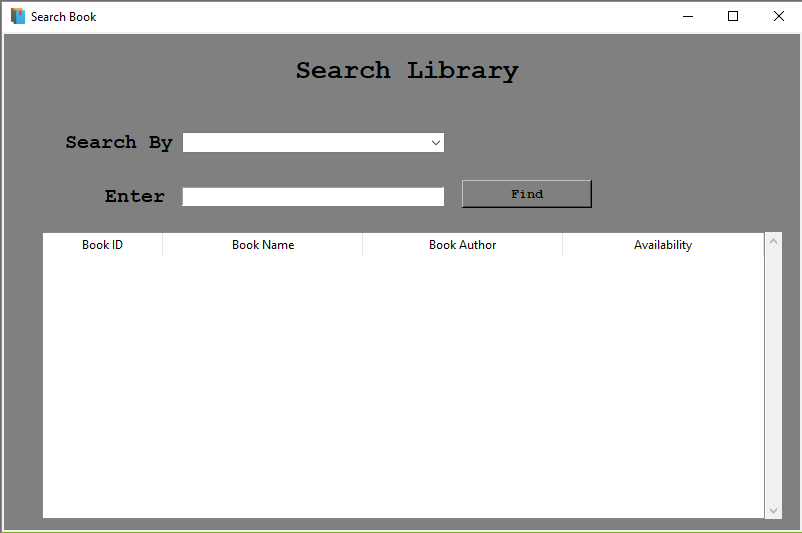 Library Management System Project Search Book