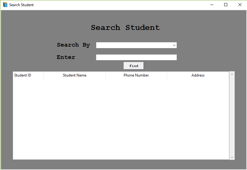 Library Management System Project Search Student