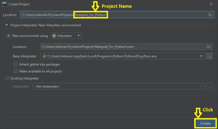 Notepad for Python with Source Code