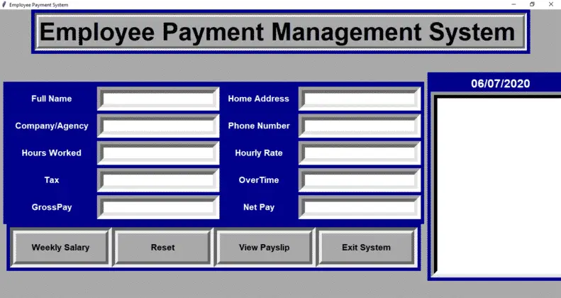 Employee Payment Management System Project in Python