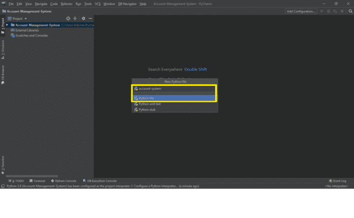 Account Management System in Python with Source Code