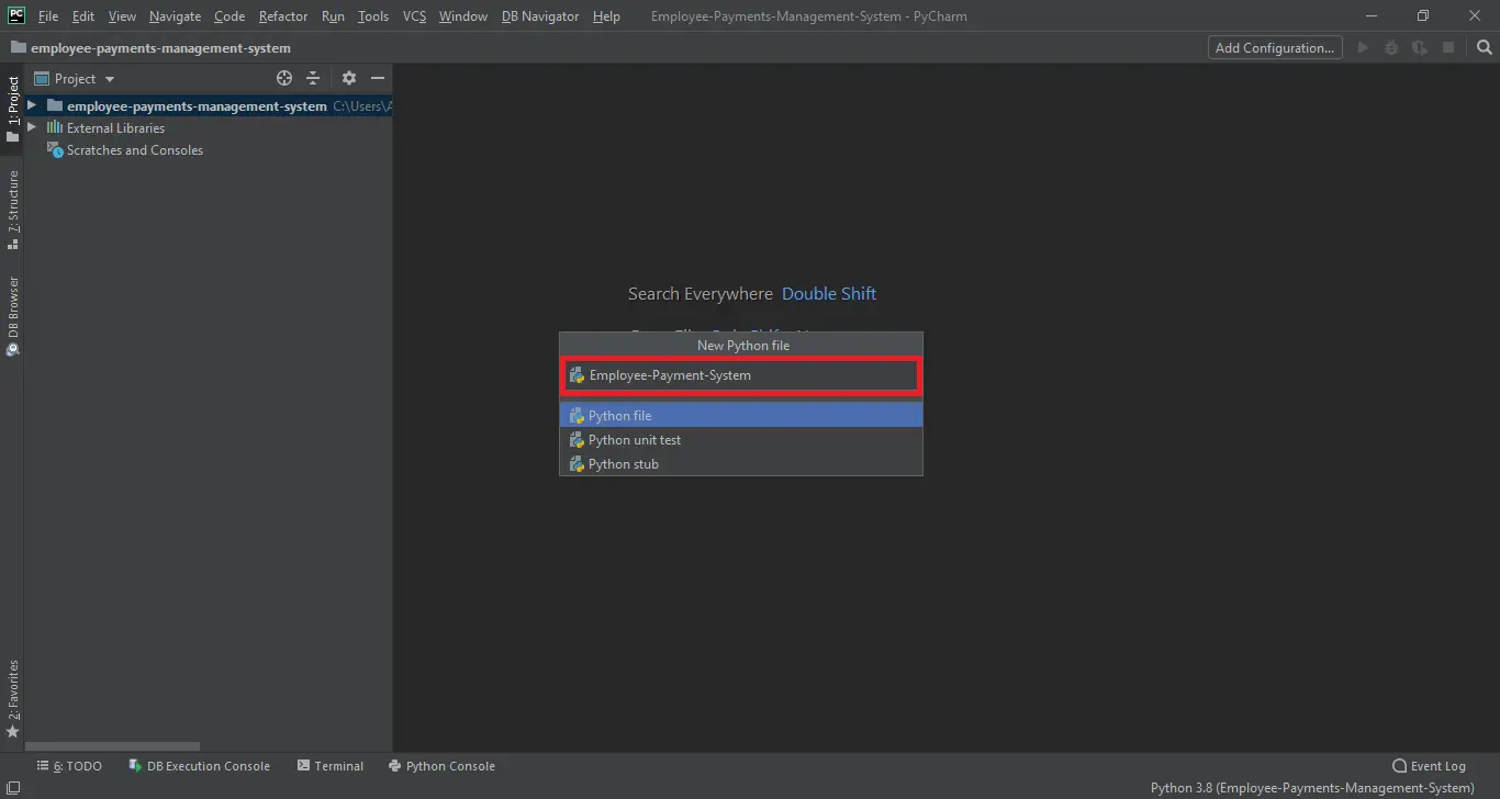 Naming python File name in Employee Payment Management System