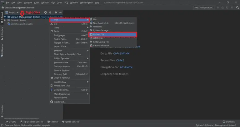 Contact Management System Project in Python With Source Code