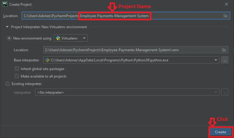 Project name in Employee Payment Management System