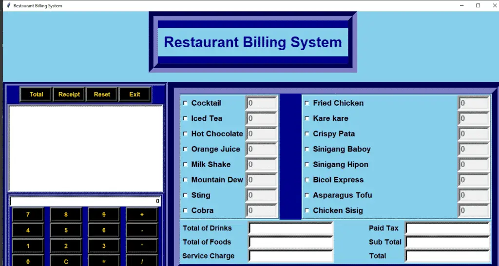 canteen management system project in java with source code