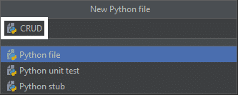 CRUD Operations Create Python File