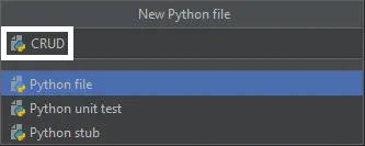 CRUD Operations Create Python File
