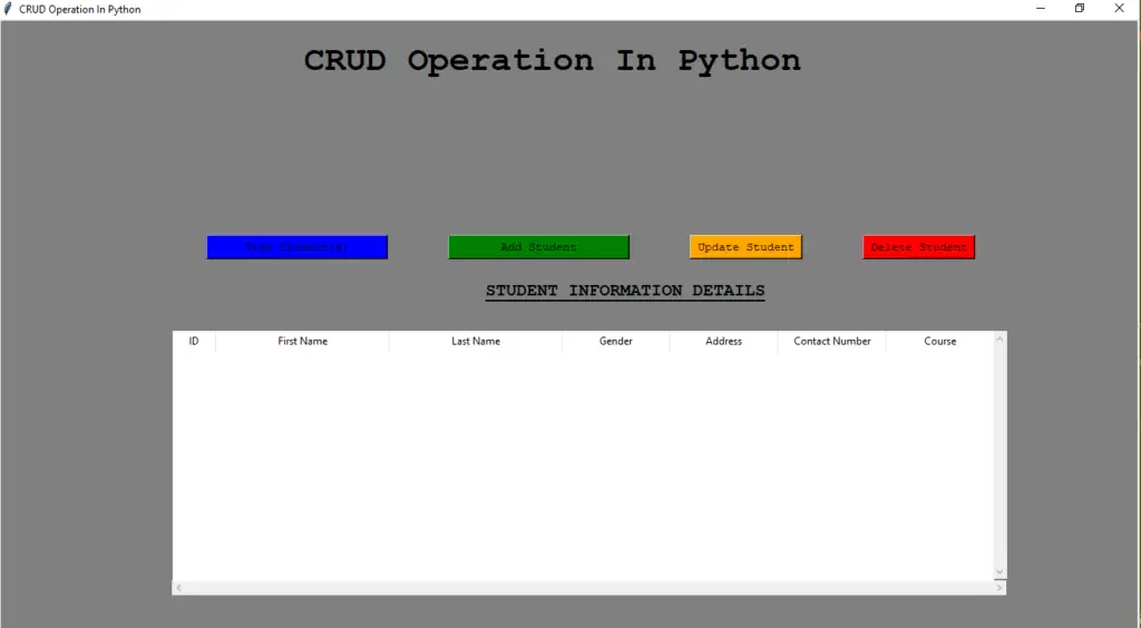 CRUD Operations Main Module