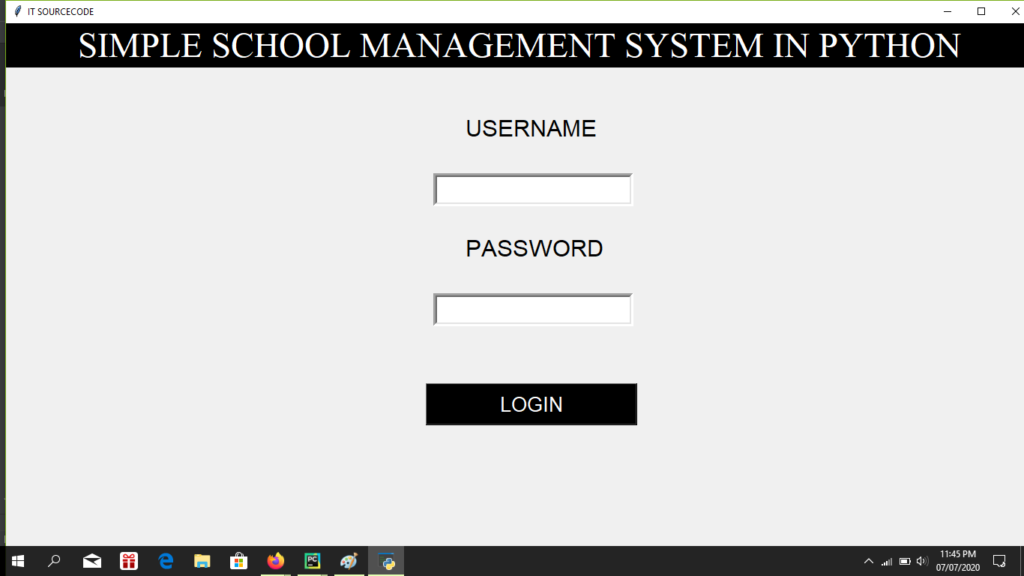 School Management System Login Page