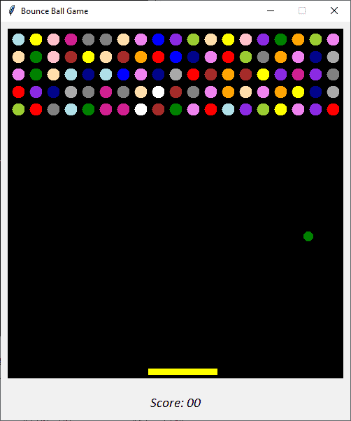 bouncing Ball game in python code