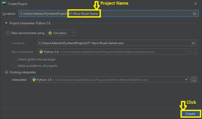 F1 Race Road Game in Python with Source Code