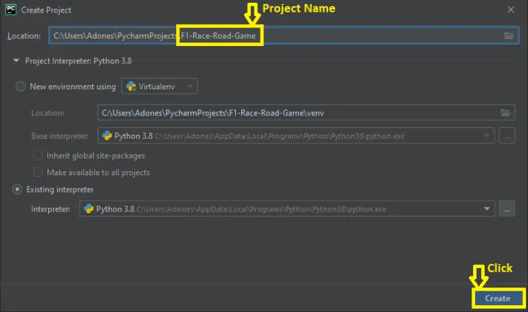 F1 Race Road Game in Python with Source Code