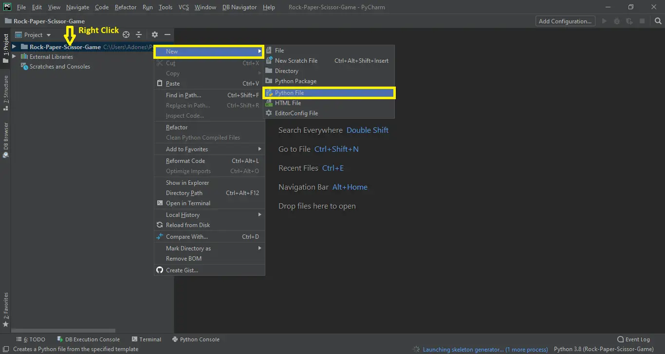 Creating python file name in rock paper scissor in python