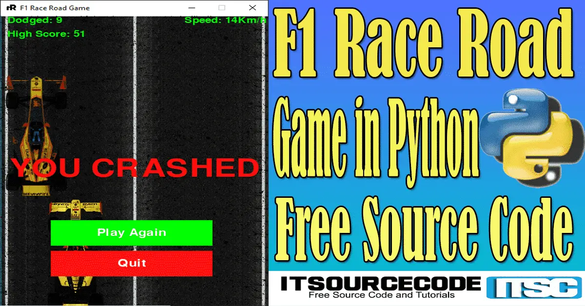 F1 Race Road Game in Python with Source Code