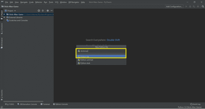 Stickman Game in Python with Source Code