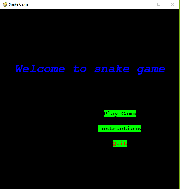 Snake-Game-In-Python-Code-First-Output