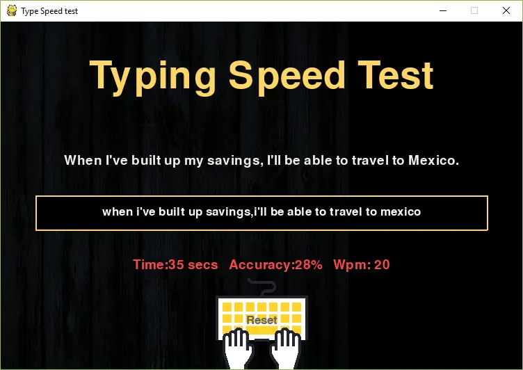 Code for game In Python Speed Typing Test