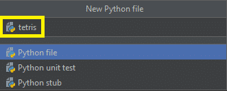 Tetris In Python Code Python File Name