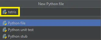 Tetris In Python Code Python File Name